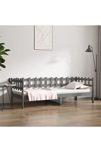 Concept Κρεβάτι ημέρας, γκρι, 80x200 εκ., μασίφ ξύλο πεύκου