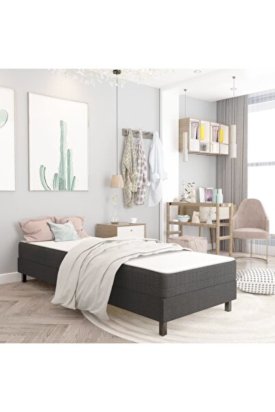Concept Pat continental, gri închis, 100x200 cm, material textil