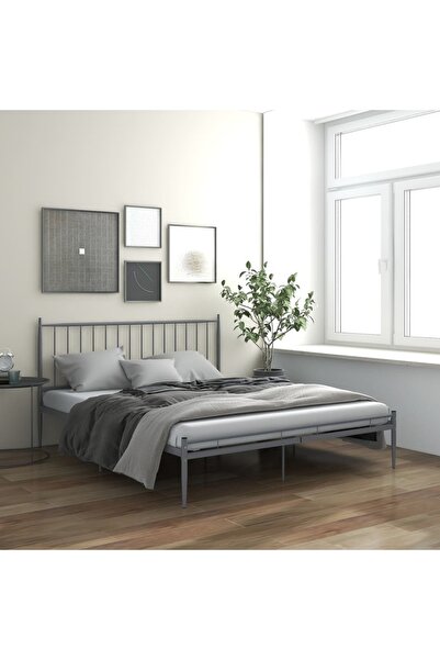 Concept Cadru de pat, gri, 180x200 cm, metal