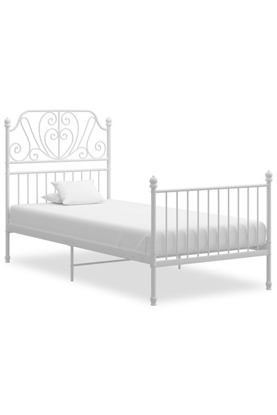 Concept Cadru de pat, alb, 90x200 cm, metal