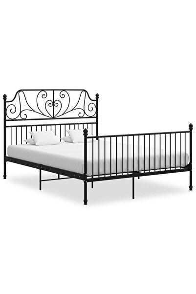 Concept Cadru de pat, negru, 140x200 cm, metal