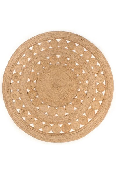 Concept Χαλί από γιούτα με Υφαντό σχέδιο, 210 εκ., στρογγυλό