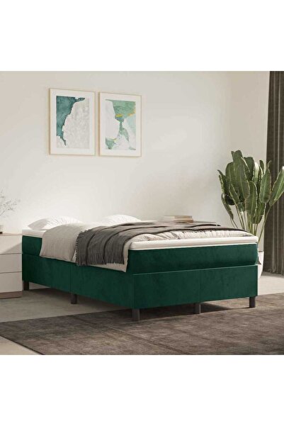 Concept Pat box spring cu saltea, verde închis, 120x200 cm, catifea