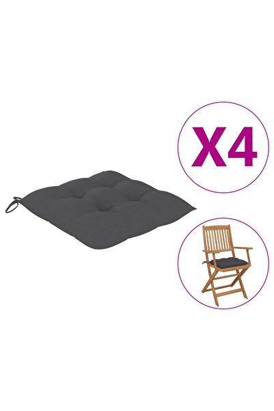 Concept Μαξιλάρια καρέκλας, 4 τεμ., ανθρακί, 40 x 40 x 7 cm, ύφασμα