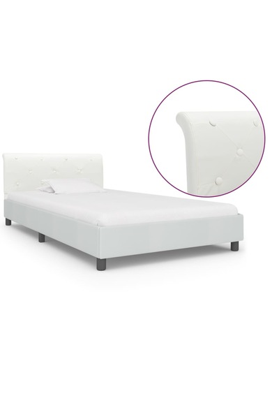 Concept Σκελετός κρεβατιού, λευκό, 90 x 200 cm, οικολογικό Δερμάτινο