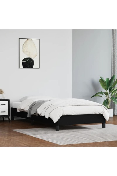 Concept Σκελετός κρεβατιού, μαύρο, 90x200 cm, οικολογικό Δερμάτινο