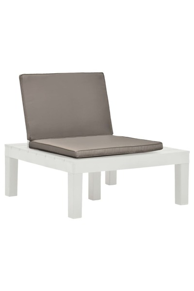 Concept Πολυθρόνα κήπου με Μαξιλάρι, λευκή, πλαστική