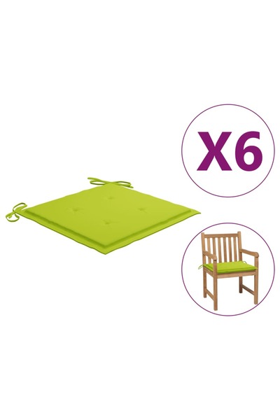 Concept Perne scaun de grădină 6 buc. verde deschis 50x50x3 cm textil