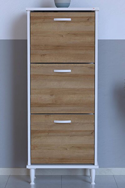 Modilayn Varbi Ayakkabılık (52 cm) Ayaklı 3 Düşer Kapaklı 6 Raflı (5 Farklı R...