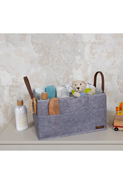 OEM Caddy Organizer Bag with Leather Handles, 33 x 23 x 19 cm, Grey