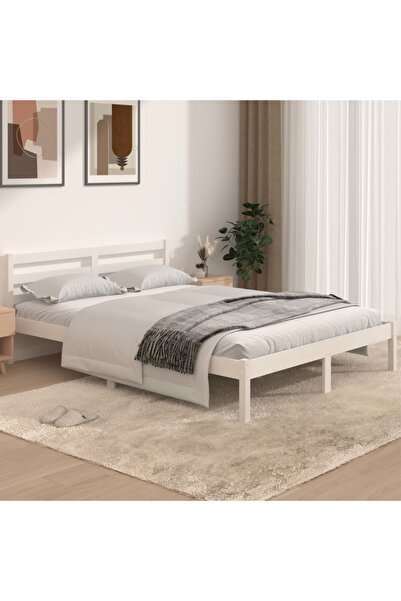 Concept Σκελετός κρεβατιού, λευκό, 140x190 cm, μασίφ ξύλο πεύκου