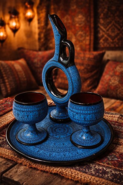 aysra shop Hitit Vazo,Sürahi Seti,Hediyelik Set,Hitit Şaraplık Kadeh Tapsi