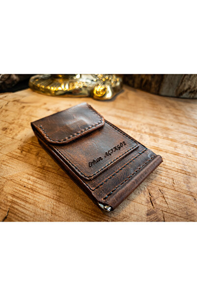 GERMANICIA LEATHER CRAFT El Yapımı Deri Cüzdan, [Kişileştirme] Klipsli Para M...