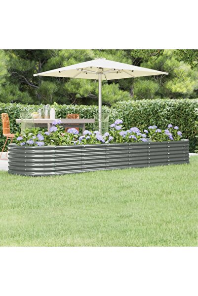 Concept Jardinieră grădină gri 296x80x36 cm oțel vopsit electrostatic