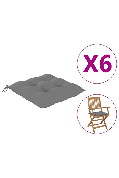 Concept Perne de scaun, 6 buc., gri, 40 x 40 x 7 cm, textil