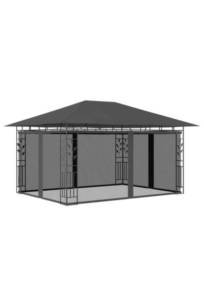 Concept Κιόσκι με κουνουπιέρα, ανθρακί, 4 x 3 x 2,73 μ.
