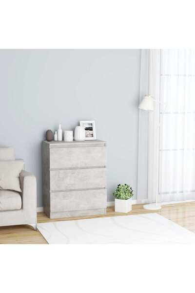 Concept Μπουφές, γκρι σκυροδέματος, 60 x 35 x 76 cm, επεξεργασμένο ξύλο