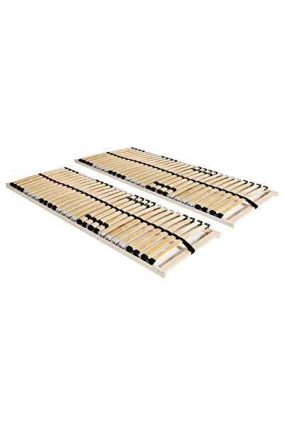 Concept Βάσεις κρεβατιού με τάβλες, 2 τεμ., 28 τάβλες, 7 ζώνες, 80 x 200 εκ.