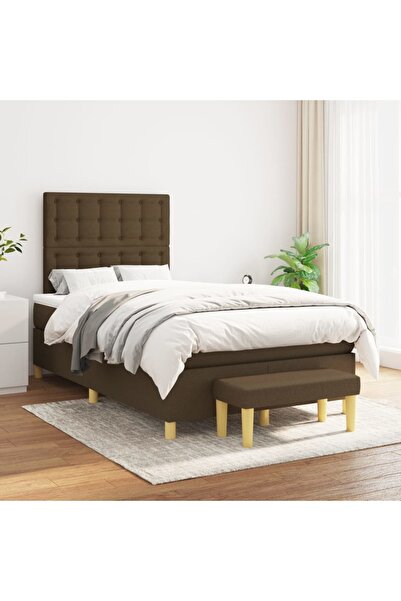 Concept Pat box spring cu saltea, maro închis, 120x200 cm, textil