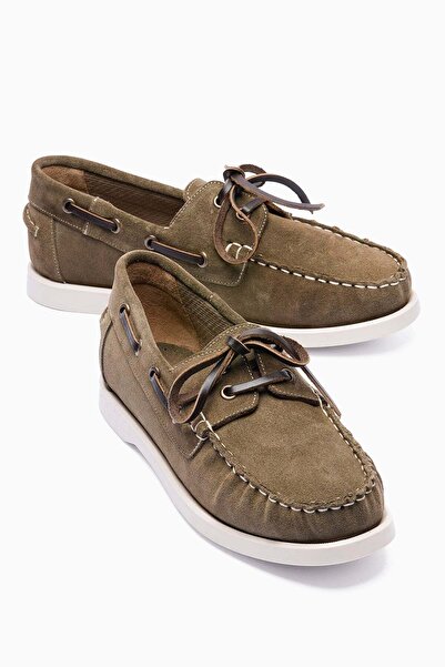 Mubiano Pantofi de damă autentici piele întoarsă cu șireturi loafers casual T...