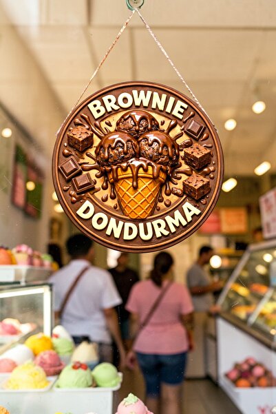 Nod Διακοσμητικό τοίχου πόρτας με ξύλινο κορδόνι και εικόνα παγωτού Brownie, ...