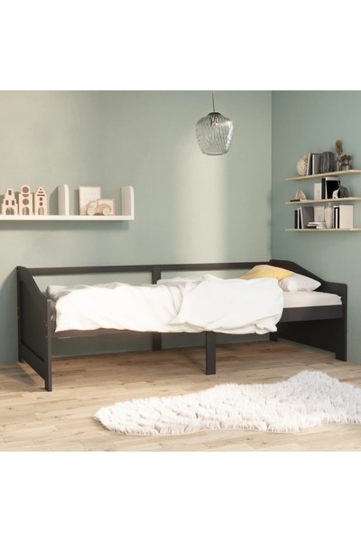Concept Τριθέσιο ανάκλιντρο, σκούρο γκρι, 90x200 cm, μασίφ ξύλο πεύκου
