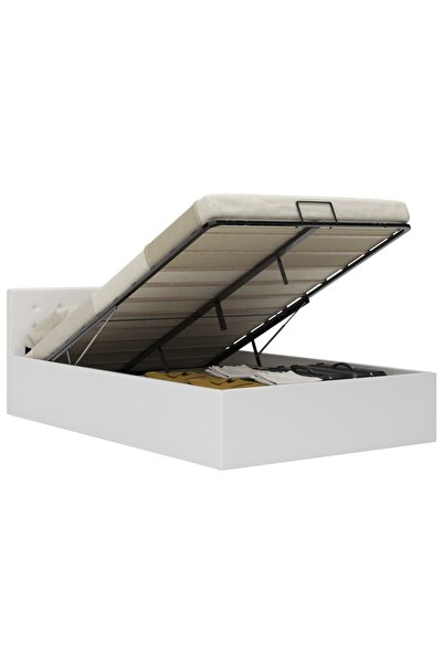 Concept Υδραυλικό πλαίσιο κρεβατιού με τάβλες, λευκό, 120 x 200 cm, οικολογικ...