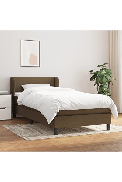 Concept Pat box spring cu saltea, maro închis, 100x200 cm, textil