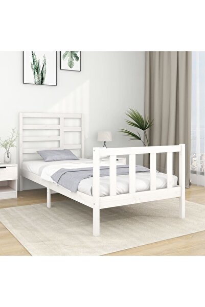 Concept Σκελετός Μονό κρεβατιού 3FT, λευκό, 90x190 cm, μασίφ ξύλο