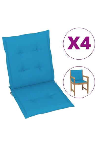 Concept Μαξιλάρια καρέκλας κήπου, 4 τεμ., μπλε, 100x50x3 εκ.