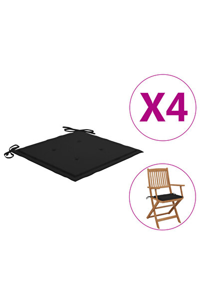 Concept Μαξιλάρια καρέκλας κήπου, 4 τεμ., μαύρα, 40x40x3 εκ.