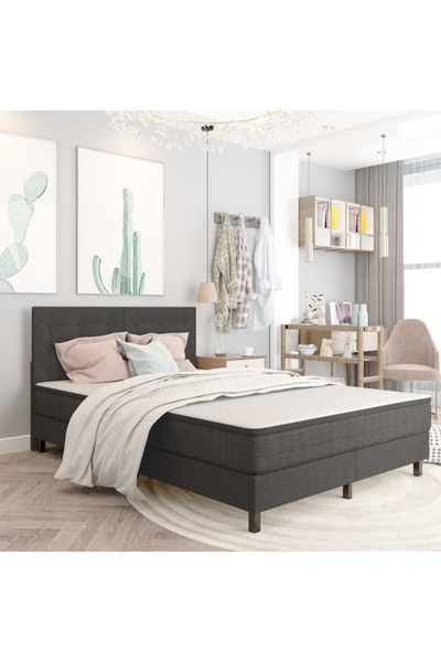 Concept Pat continental, gri închis, 140x200 cm, material textil