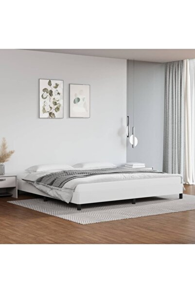 Concept Σκελετός κρεβατιού, λευκό, 200x200 cm, οικολογικό Δερμάτινο