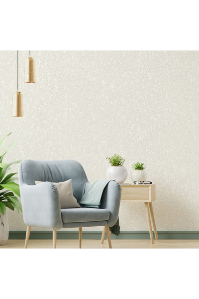 Adawall Klasik Düz Desen Duvar Kağıdı | ROCOCO 1408-1/15, Açık Krem, 1.06x15....