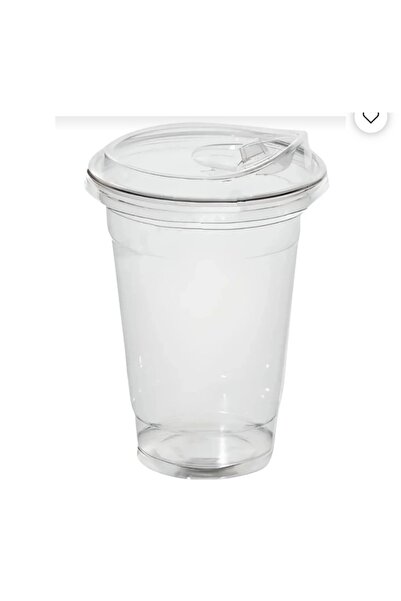 fabemol 350cc Plastik Pet Bardak Limonata Milkshake Bardağı 20 Adet Klips Kap...