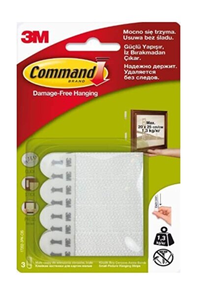COMMAND 17202 Cırt Cırt Bant, Küçük Boy, İz Bırakmaz, Güçlü Yapıştırıcı
