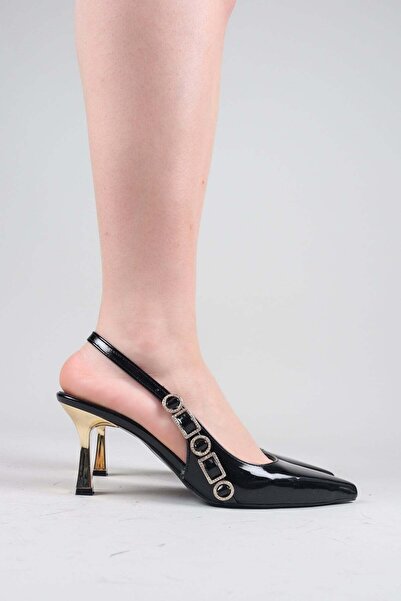 Birikon Esta Side Accessory Patent Leather Stiletto Black