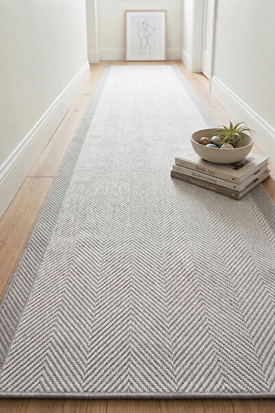 MELARİS HALI Yeni Nesil Çerçeveli Sisal Yolluk Yumuşak Dokuma Kilim Kaymaz Pa...