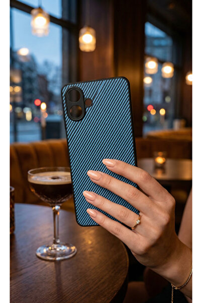 TechTrove Carbon Fiber D Textured Matte Dark Blue Premium Silicone Case Compa...