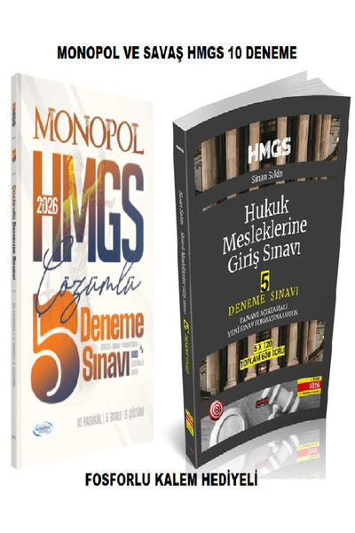 Savaş Yayınevi Savaş+Monopol HMGS 10 Deneme Seti (FOSFORLU KALEM HEDİYELİ)