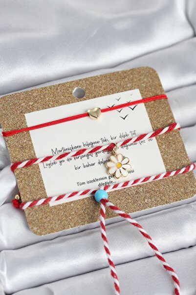 Inure Jewelry Marteniçka Bracelet 3-Piece Daisy and Heart Model