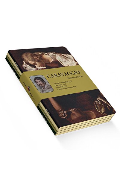 retronote Narcissism Series - A5, Caravaggio 4'lü Defter Seti I, Çizgisiz, To...