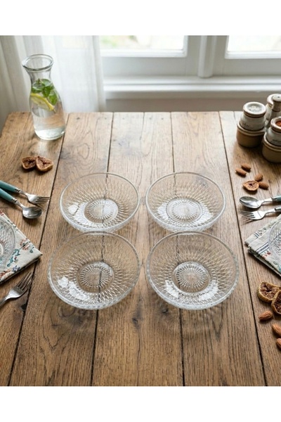 Sigma ADET 10cm Paris Kase Seti Kahvaltılık Çerezlik Tatlı - Sunumluk Cam Tab...