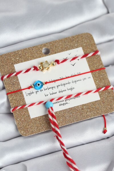 Inure Jewelry Marteniçka Bracelet 3-Piece Caretta Caretta and Evil Eye Model