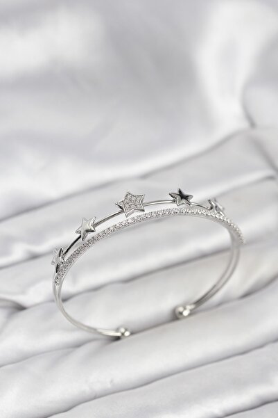 Inure Jewelry Star Model Silver Color Brass Women's Bracelet