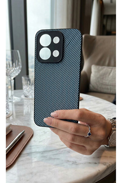 TechTrove Carbon Fiber D Textured Matte Dark Blue Premium Silicone Case Compa...