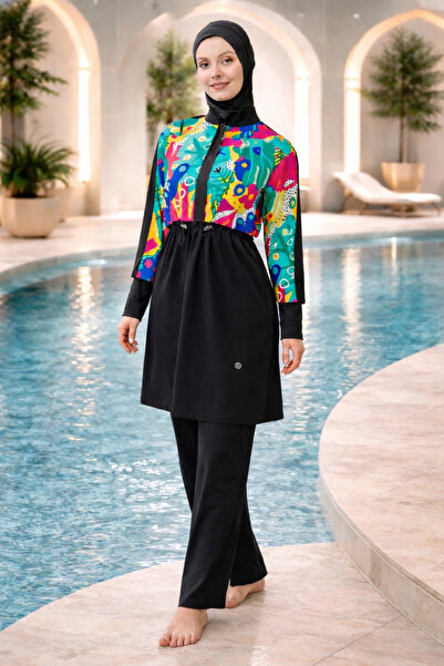 YUYİ Adasea Half-Zip Quick Drying Spolrcu Lycra Swimwear Fabric Women's Tight...