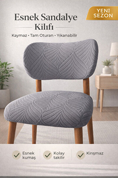 zerıf moda Esnek Sandalye Kılıfı Lastikli Kaymaz Tam Oturan Yıkanabilir Sanda...