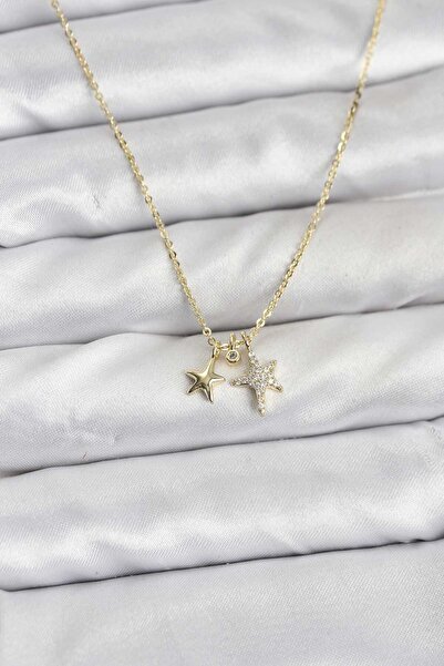 Inure Jewelry قلادة نسائية بسيطة على شكل نجمة بلون ذهبي نحاسي