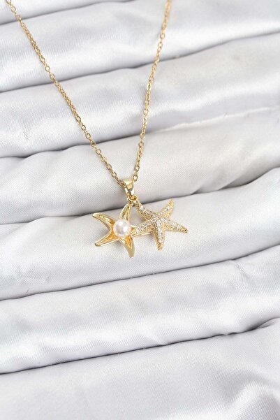 Inure Jewelry سلسلة من الفولاذ 316L باللون الذهبي على شكل نجم البحر موديل زرك...